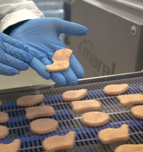 OSI Create better quality convenience products with a Marel RevoPortioner 1000 in their food processing production line