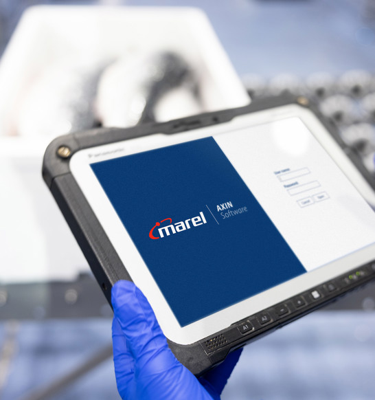 Holding Tablet Axin Login Window